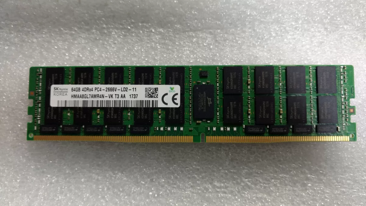 Memoria para Servidor SK Hynix 64GB 4DRx4 PC4-2666V HMAA8GL7AMR4N-VK  - Retirado de Equipo en Uso Garantia 12 Meses