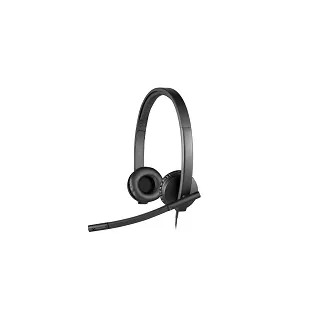 Logitech H570e Wired Headset Stereo Headphones with Noise-Cancelling Microphone USB in-Line Controls with Mute Button Indicator LED PC/Mac/Laptop - Black - Auricular