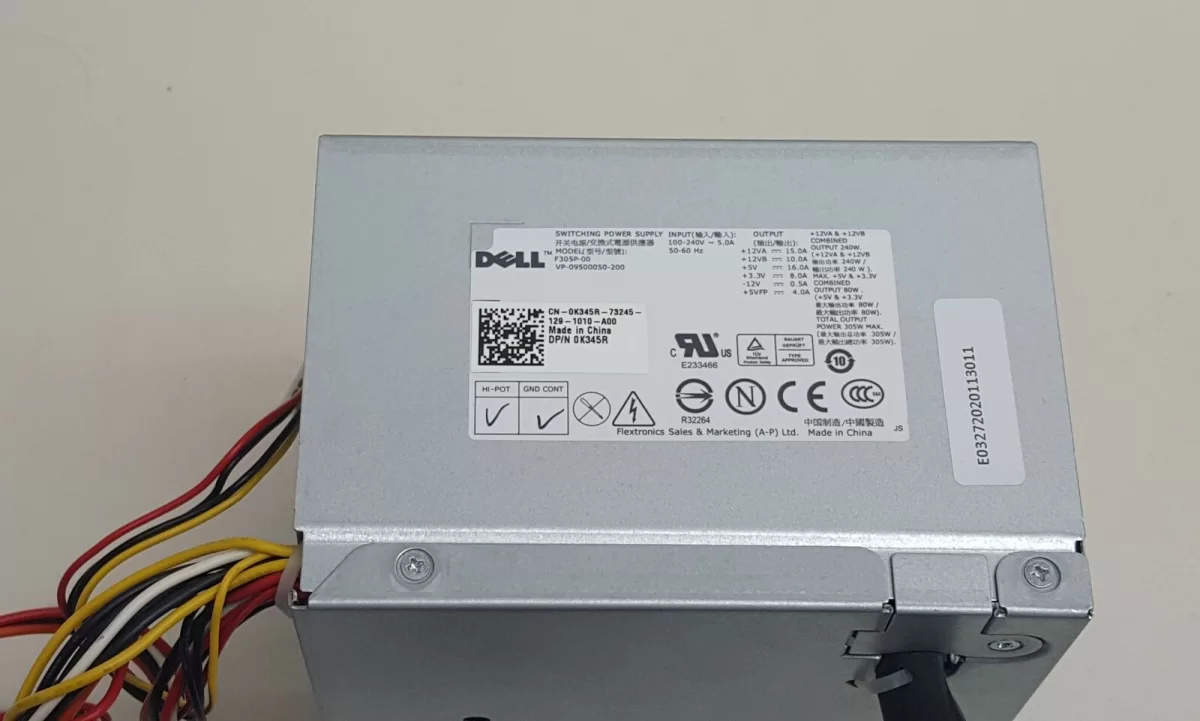 Fuente Dell 0K345R 305W ATX para Optiplex 980
