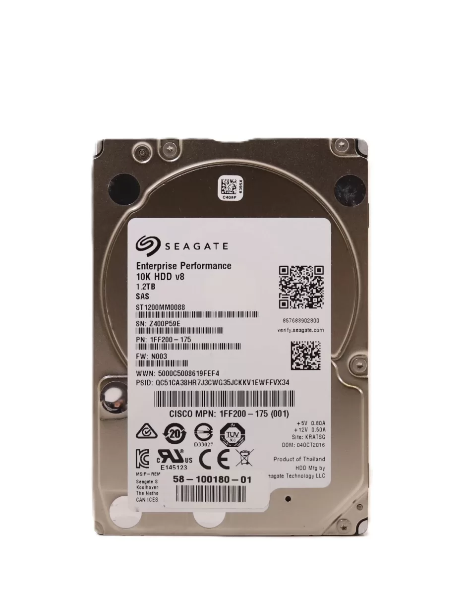 Disco Duro Seagate Enterprise Performance 10K.8 1.2TB 10K RPM SAS 12Gbps 2.5" SFF ST1200MM0088 1FF200 Producto de Segundo Uso
