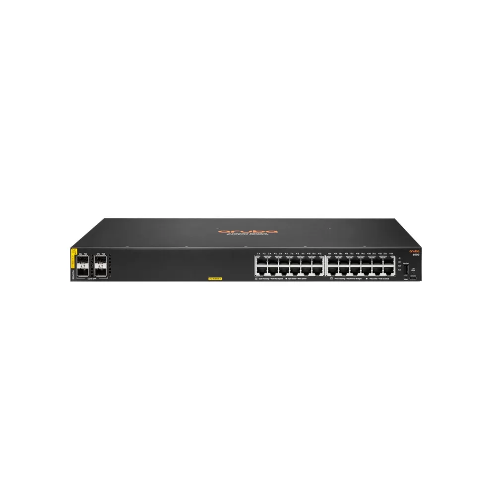 Switch HPE Aruba CX 6000 24G 4SFP R8N87A 24 Puertos Gigabit 4x 1G SFP R8N87-60001 Producto de Segundo Uso