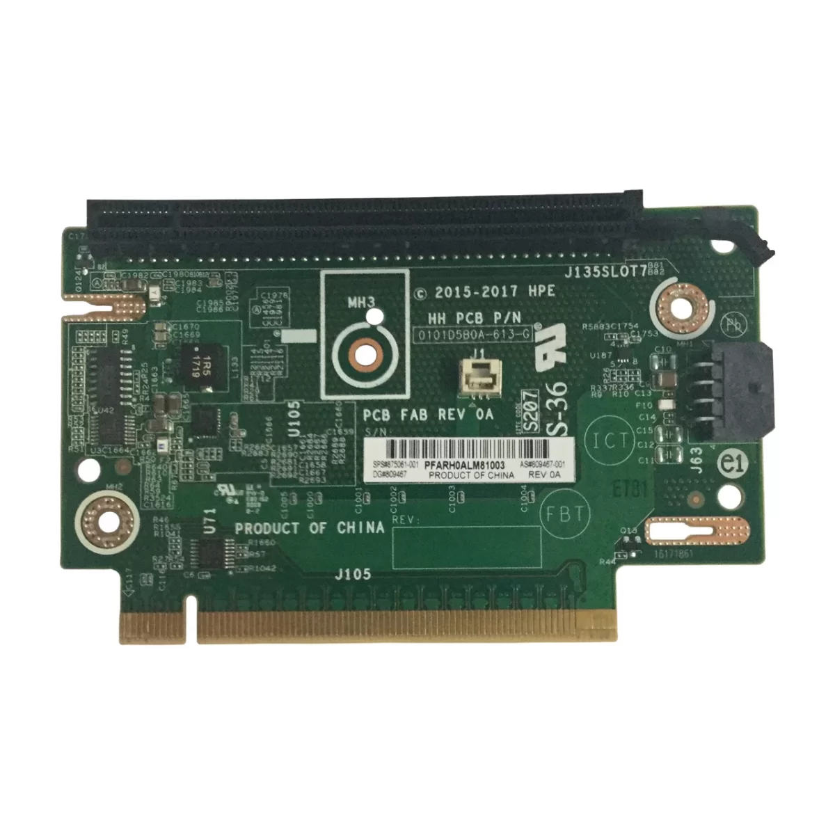 Tarjeta Riser Terciaria HPE DL380 Gen10 1-Slot X16 PCIe 875061-001 809467-001 Producto de Segundo Uso
