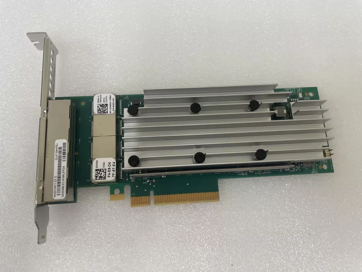Dell 33M0K Quad Port QLogic FastLinQ 41164 10G Base-T Server Adapter Ethernet PCIe Network Interface Card FH