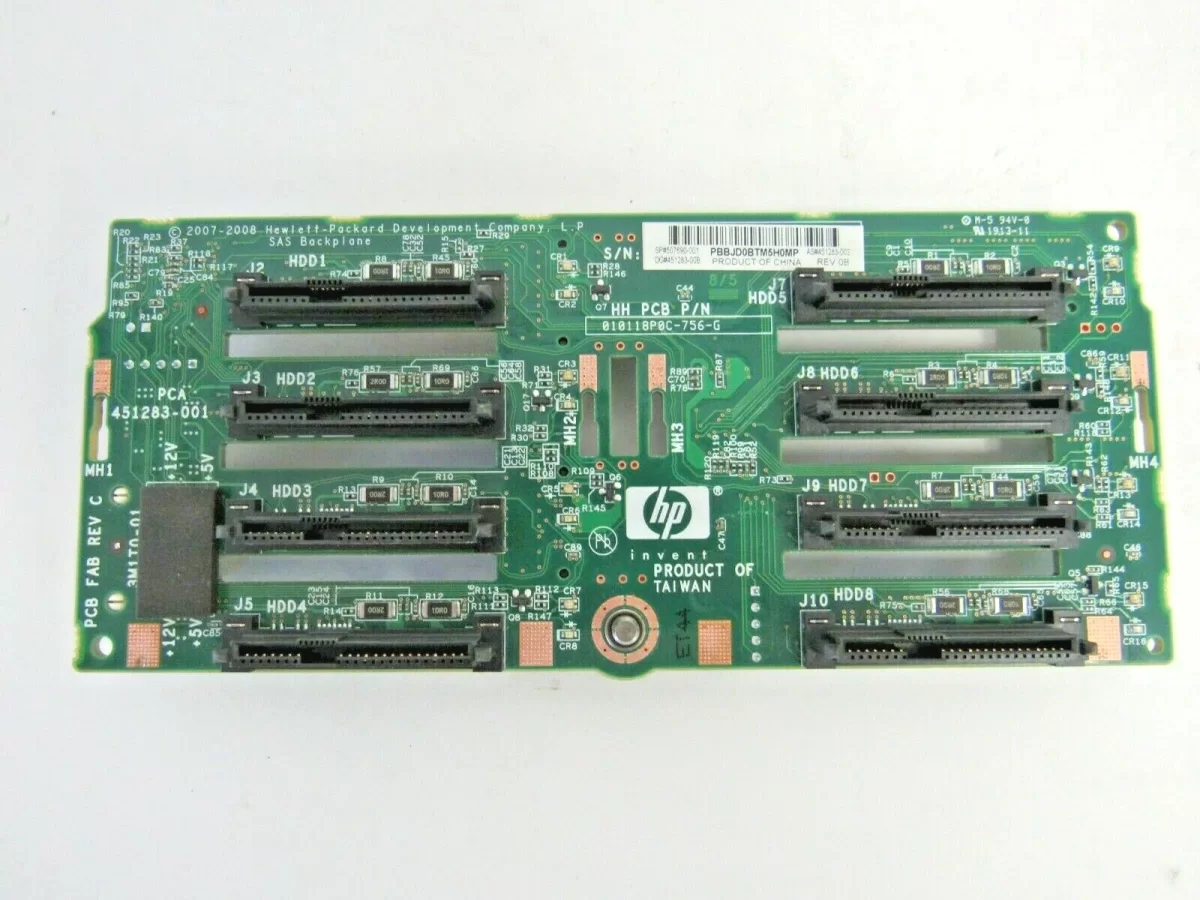 BACKPLANE HP 8-BAY 2.5" SFF SAS PARA PROLIANT DL380 G6 G7 507690-001 451283-002 PRODUCTO DE SEGUNDO USO