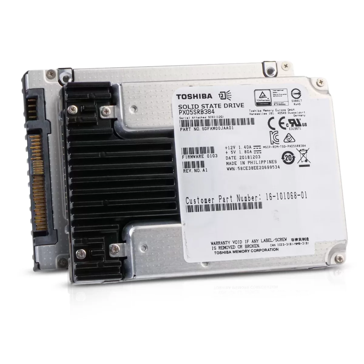 DISCO SSD TOSHIBA KIOXIA 3.84TB SAS 12GB/S DUAL PORT 2.5" SFF PX05SRB384 SDFAM00EAA01 DELL EMC 005052380 PRODUCTO DE SEGUNDO USO