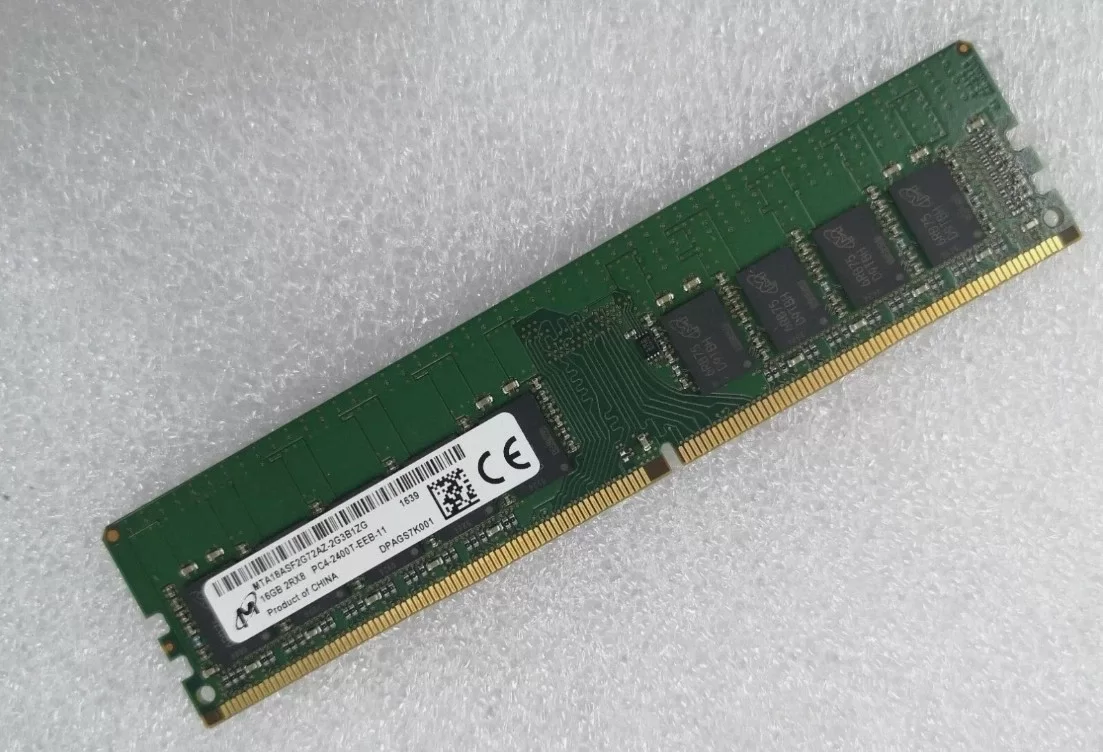 Memoria Micron 16GB DDR4 2400MHz PC4-2400T 2Rx8 ECC UDIMM MTA18ASF2G72AZ-2G3B1ZG Producto de Segundo Uso