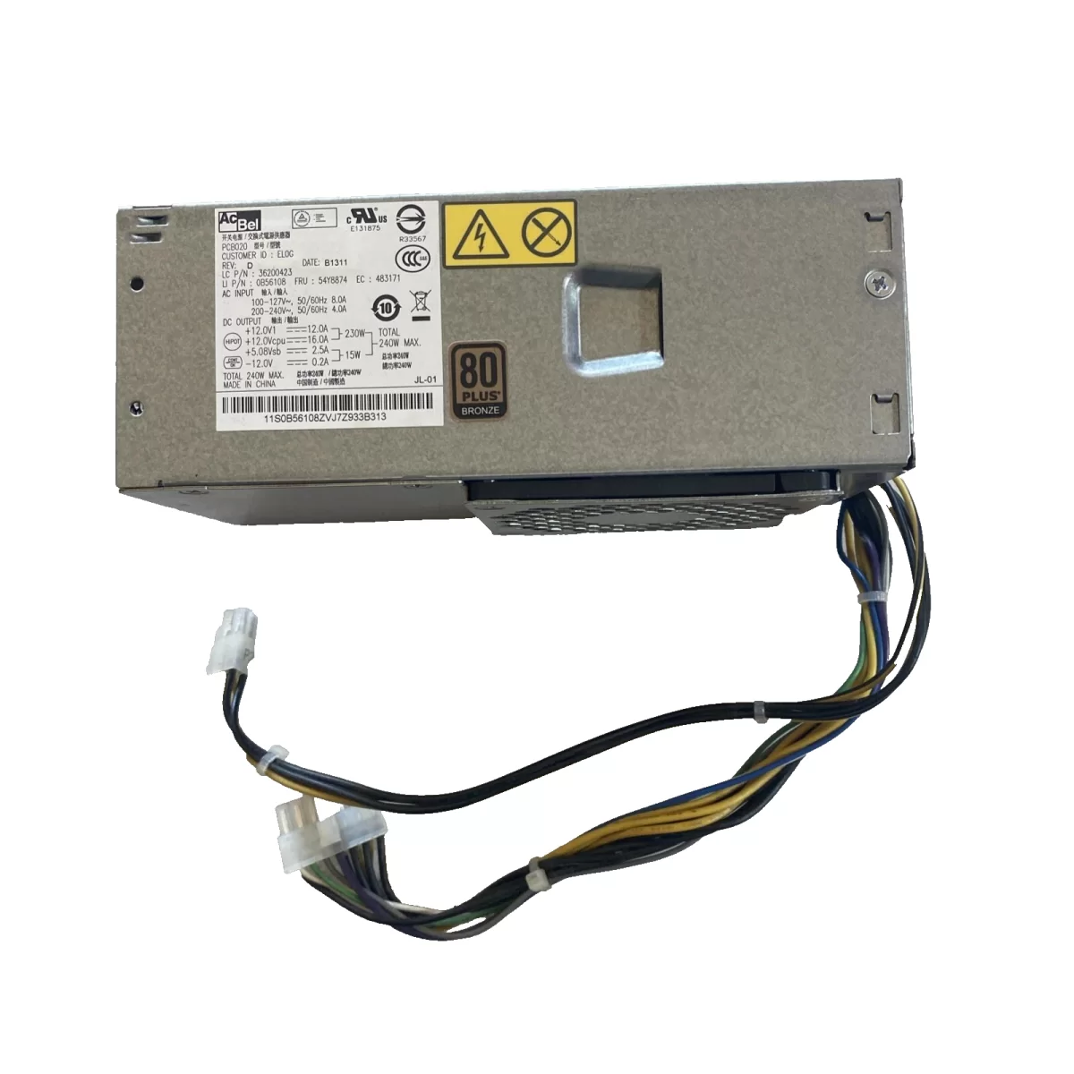 Fuente Lenovo 54Y8849 0A37797 240W M82 M92P M93P M73 E73 M83 SFF 36200108 Usado