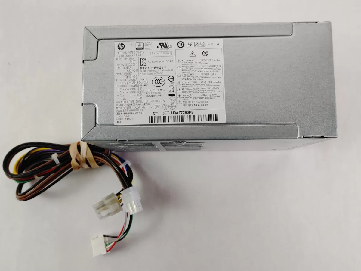 Fuente HP 200W 796421-001 796351-001 para Prodesk 600 G2 SFF Retirado de Equipo en Uso Garantia 12 Meses