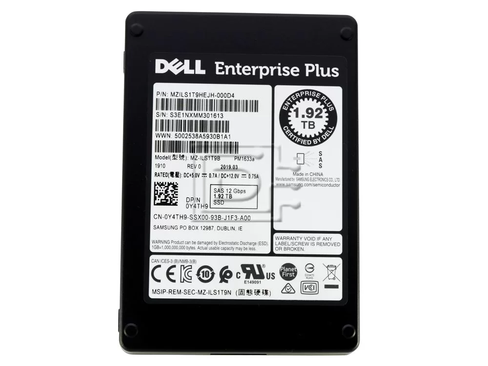 Disco SSD Samsung PM1635a de 3.2 TB, formato 2.5", interfaz SAS 12 Gb/s y doble puerto. Ofrece hasta 940 MB/s de lectura, 780 MB/s 3 DWPD, ideal para servidores, almacenamiento RAID,
