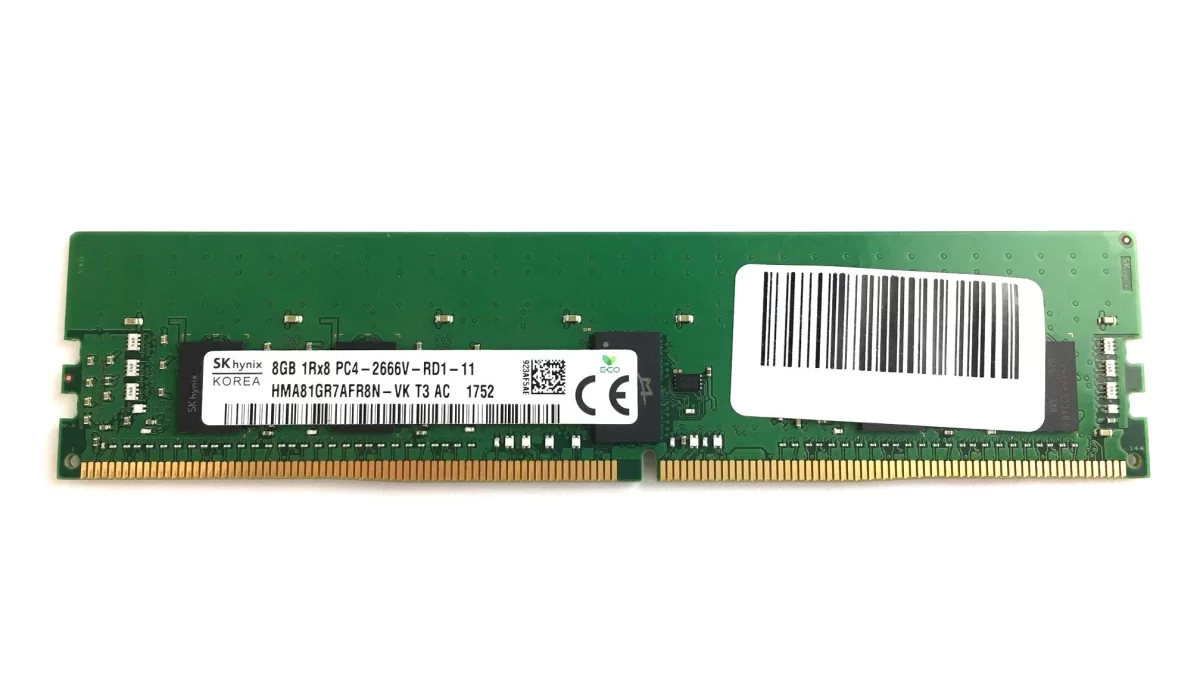 Memoria 8GB 2666MHz PC4-21300R 1RX8 ECC HMA81GR7AFR8N-VK - PRODUCTO DE SEGUNDO USO