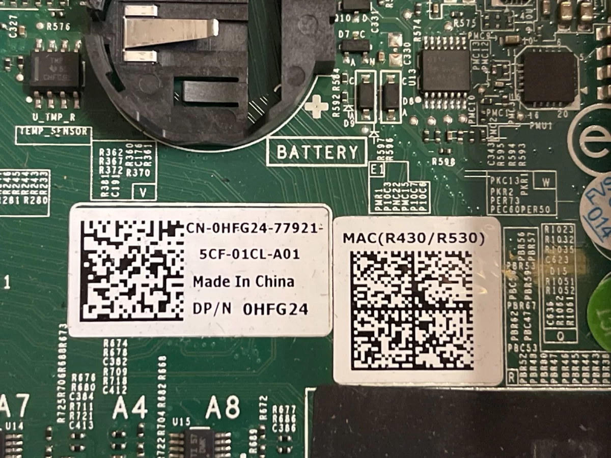 Placa Dell R430 R530 HFG24 0HFG24 PowerEdge - Retirado Equipo en Uso Garantia 12 Meses