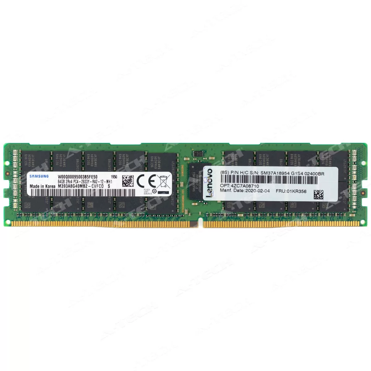 IBM-Lenovo 01KR356 64GB DDR4 2933MHz PC4-23400 RDIMM 2Rx4 1.2V ECC PRODUCTO DE SEGUNDO USO