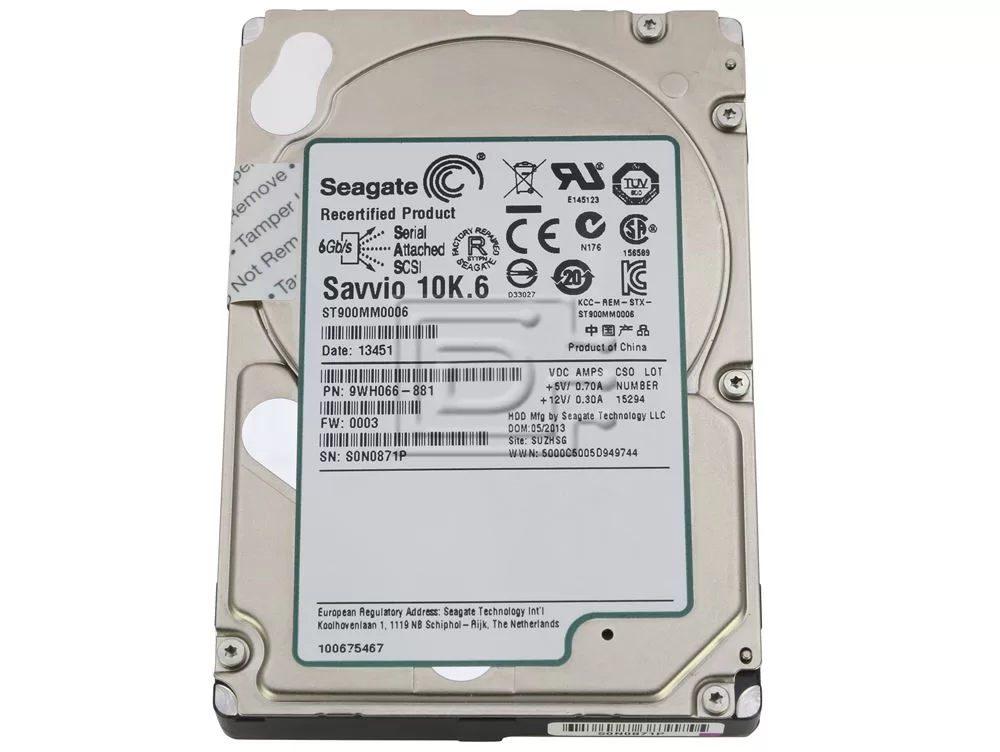 DISCO DURO SEAGATE SAVVIO 10K.6 900GB 10K RPM SAS 6GBPS 2.5" SFF ST900MM0006 9WH066-038 PRODUCTO DE SEGUNDO USO