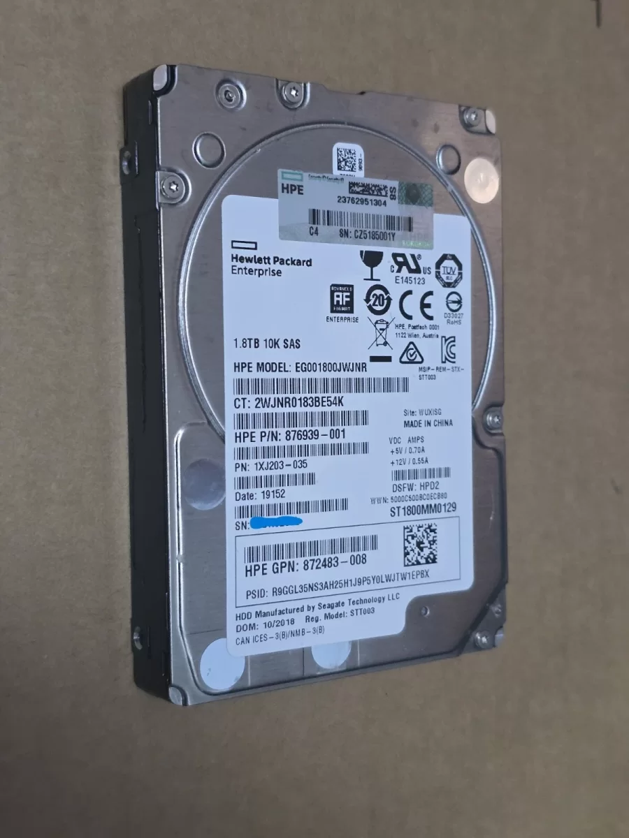 Disco Duro Seagate Exos 10E2400 1.8TB 10K RPM SAS 12Gbps 2.5" SFF ST1800MM0129 1XJ203 Producto de Segundo Uso