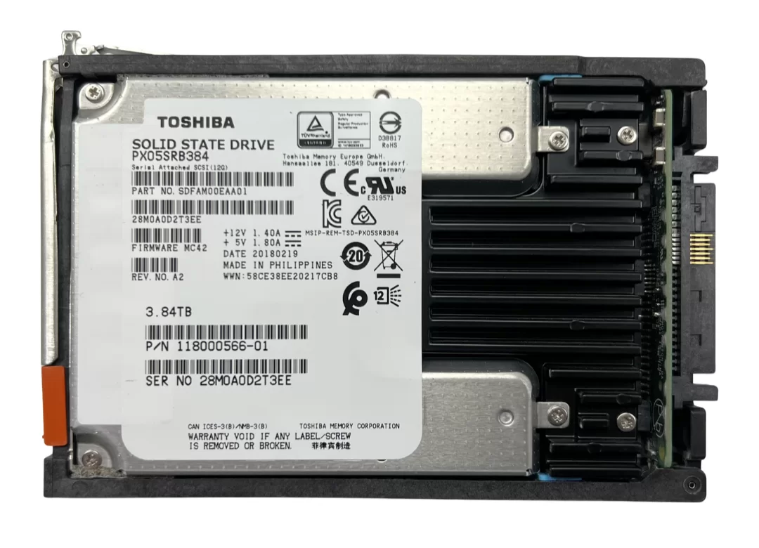 Disco Ssd Toshiba Kioxia 3.84Tb Sas 12Gb/S Dual Port 2.5" Sff Px05Srb384 Sdfam00Eaa01 Dell Emc 005052380 Producto De Segundo Uso Unidades de almacenamiento / SSD SAS